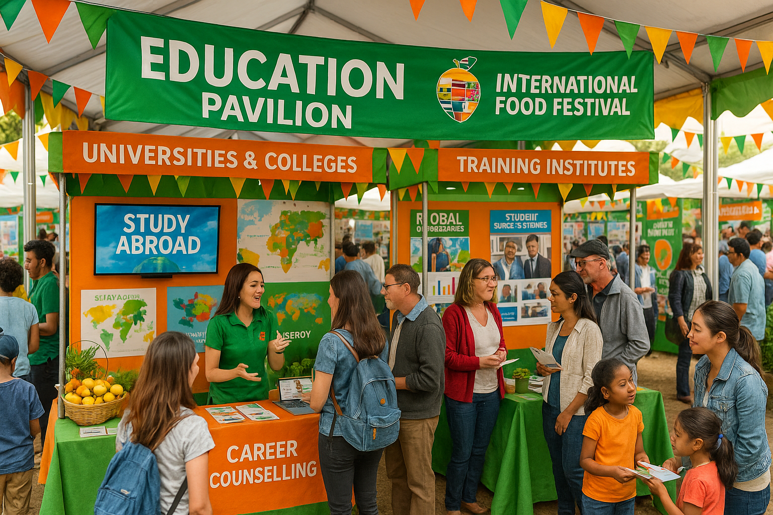 Education pavilion with universities and career guidance