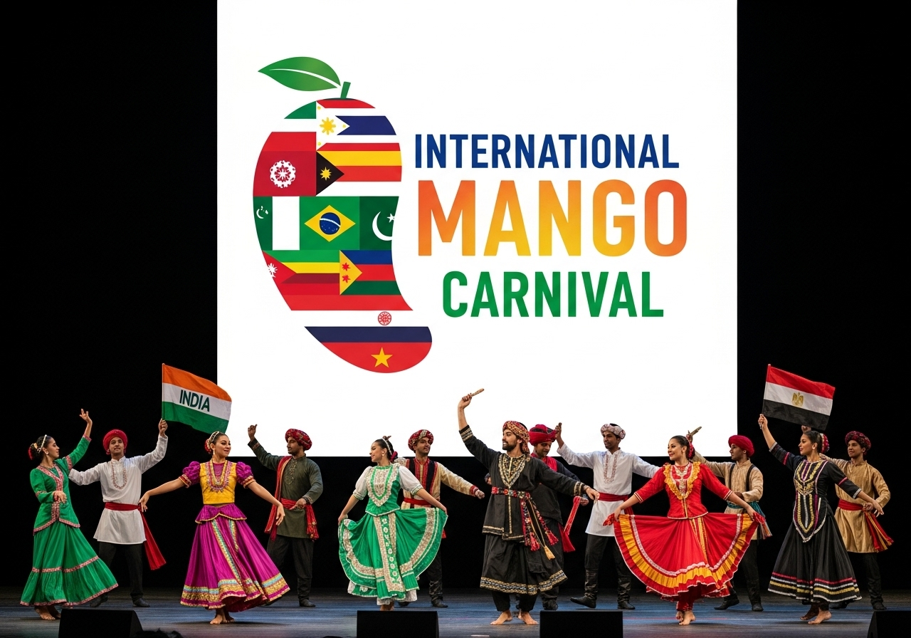 Traditional folk dancers from various countries